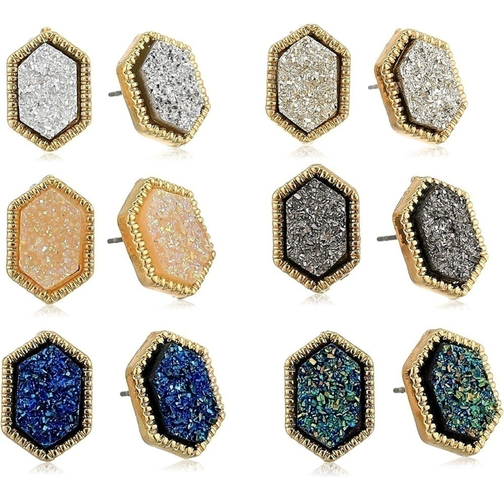 SALE💚 any 3 for $18 💚
 Druzy Stud Earrings Hypoallergenic Crystal